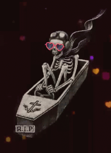 Funny Coffin Skeleton Racer GIF