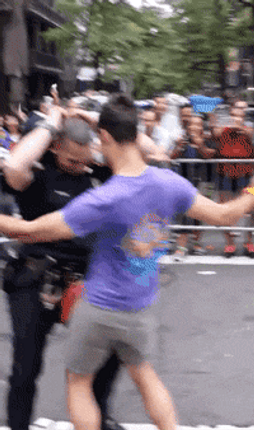 Funny Cop Dirty Dancing On The Street GIF