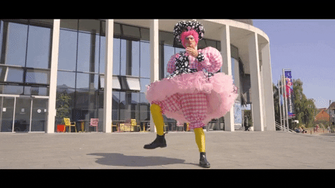 Funny Costume Guy Lunge GIF