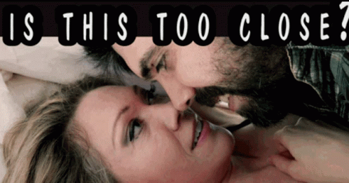 Funny Couple Faces So Close GIF