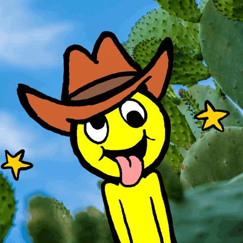Funny Cowboy Emoji Wobbly Eyes GIF