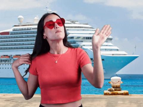 Funny Cruise Lady With Heart Glasses GIF