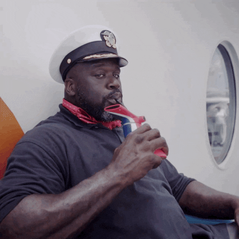 Funny Cruise Shaq Sipping Drink GIF