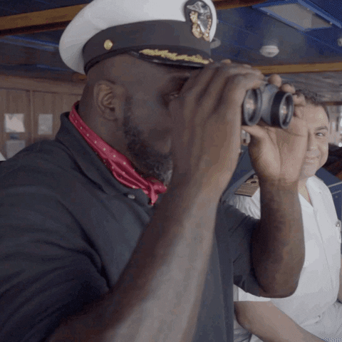 Funny Cruise Shaq Using Binoculars GIF