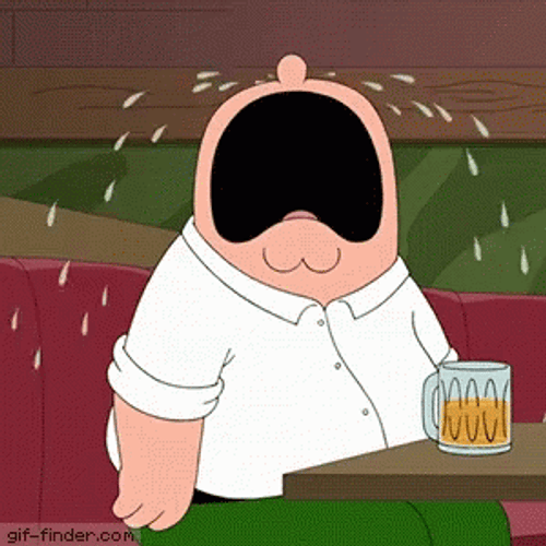 Funny Crying Peter Griffin Sad Drinking GIF 