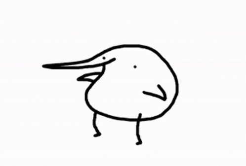 Funny Dancing Bird Drawing GIF
