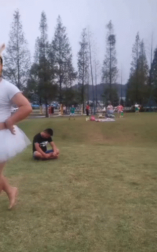 Funny Dancing Bloated Belly Girl Tulle Skirt GIF
