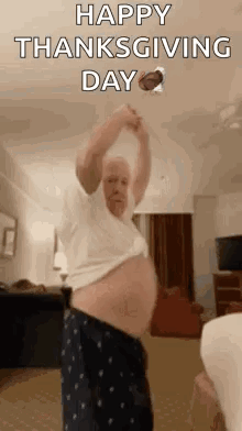 Funny Dancing Grandpa Happy Thanksgiving Day GIF