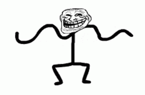 Funny Dancing Stick Man Troll Face Phonk GIF