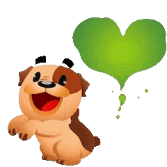 Funny Dog Emoji Heart Fart GIF