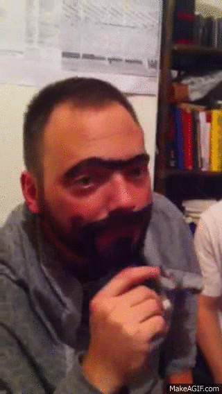 Funny Drunk Guy Comical Eyebrows GIF