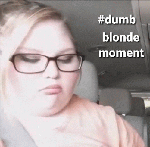 Funny Dumb Blonde Moment In Car GIF