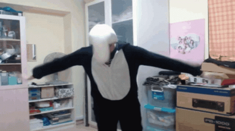 Funny Eagle Man Costume GIF