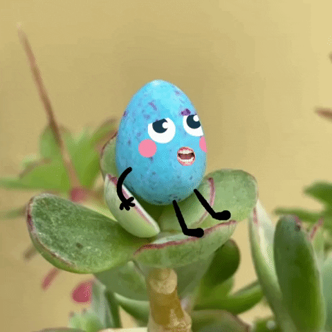 Funny Easter Blue Egg Singing GIF