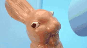 Funny Easter Chocolate Bunny Melting GIF