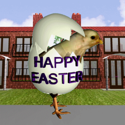 Funny Easter Massive Chick Running Away GIF