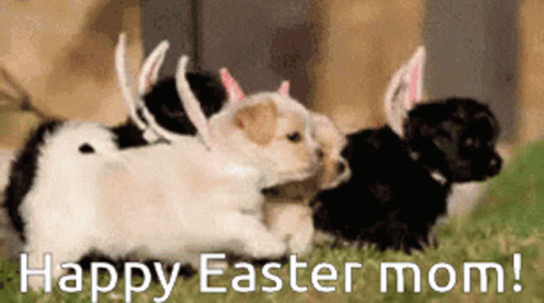 Funny Easter Puppies Running Away GIF