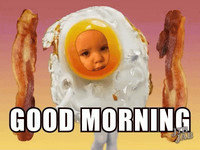 Funny Egg And Bacon Good Morning GIF