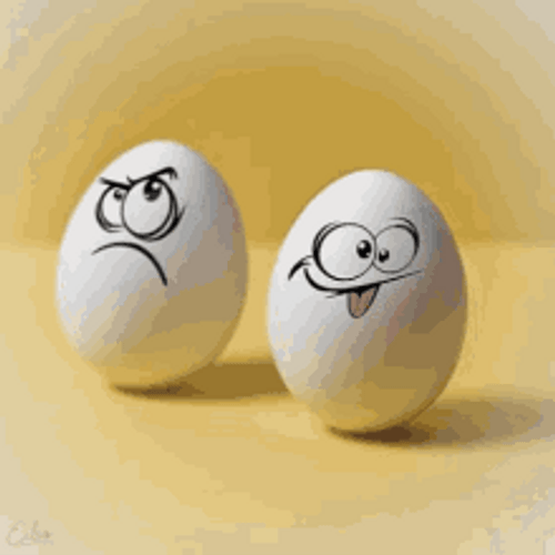 Funny Egg With Angry Egg GIF 