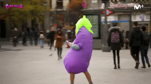 Funny Eggplant Suit In Public GIF