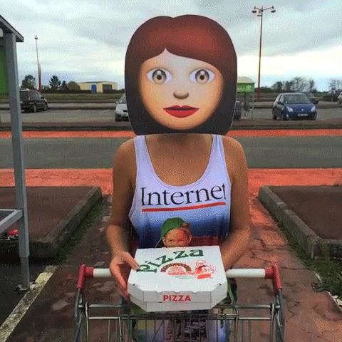 Funny Emoji Face Swap Pizza Slices GIF
