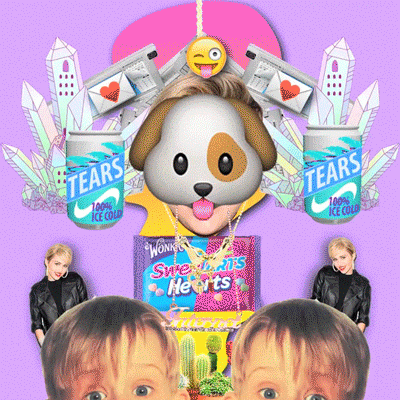 Funny Emoji Spinning Miley Cyrus Head GIF