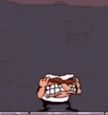 Funny Face Cartoon Character Open Mouth Huge Teeth GIF