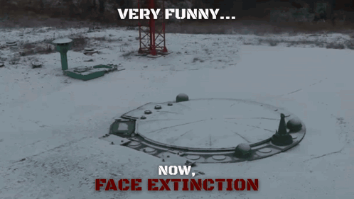 Funny Face Extinction Poster With Rocket