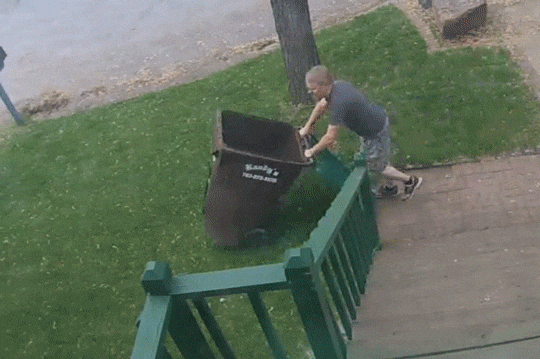 Funny Falling In The Trash Bin GIF