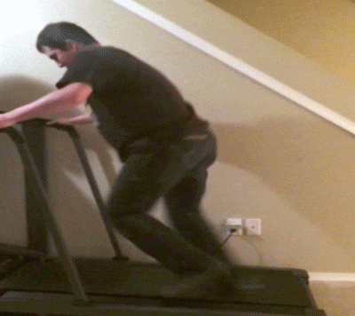 Funny Falling In The Treadmill GIF