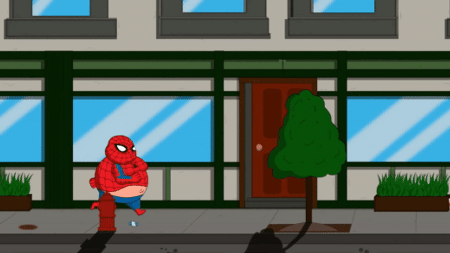 Funny Fat Spiderman GIF.
