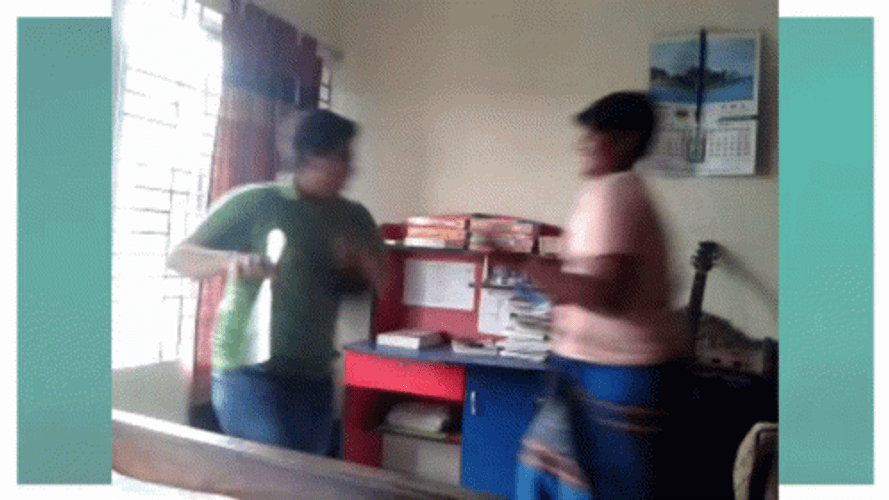 Funny Fight Chubby Kids Clashing GIF