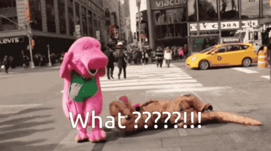 Funny Fight Mascots Rumble On Street GIF
