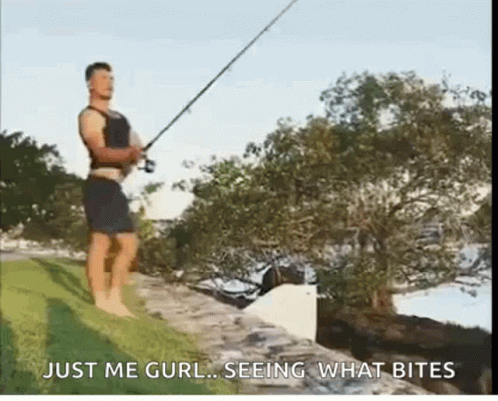 Just Me Girl Funny Fishing GIF