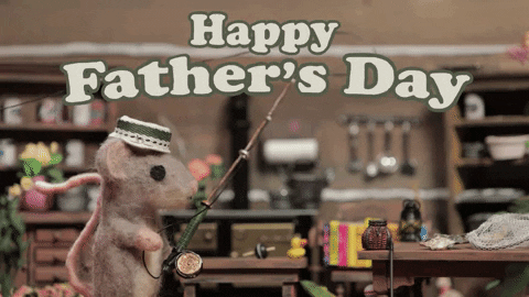 Funny Fishing Mouse Happy Fathers Day GIF