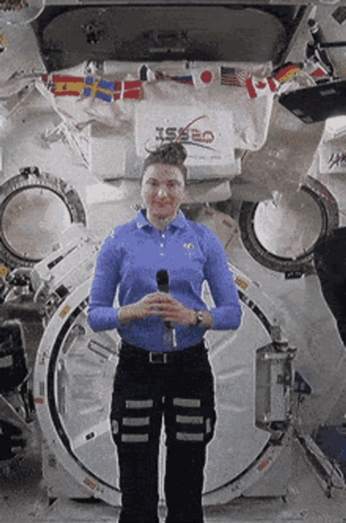 Funny Floating Space Station Reporter GIF