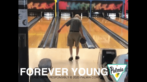 Funny Forever Young Old Man Bowling GIF