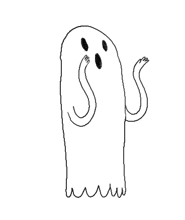 Funny Ghost Body Wave Illustration GIF