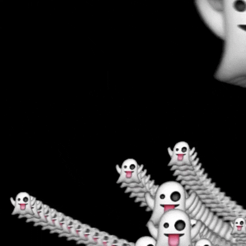 Funny Ghost Emoji Flying GIF