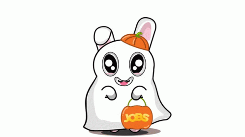 Funny Ghost Looking For Jobs Animation GIF