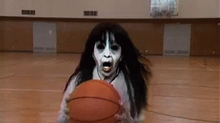 Funny Ghost Playing Basketball GIF