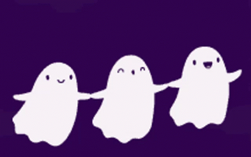 Funny Ghost Trio Floating Around GIF