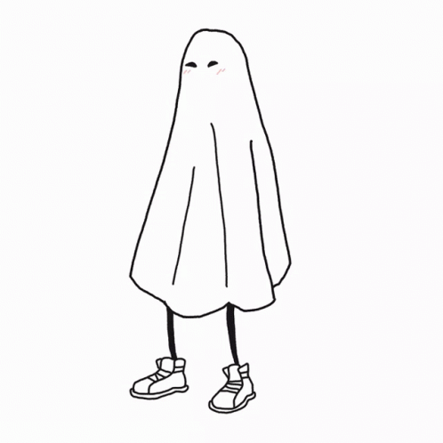 Funny Ghost With Shoes On GIF