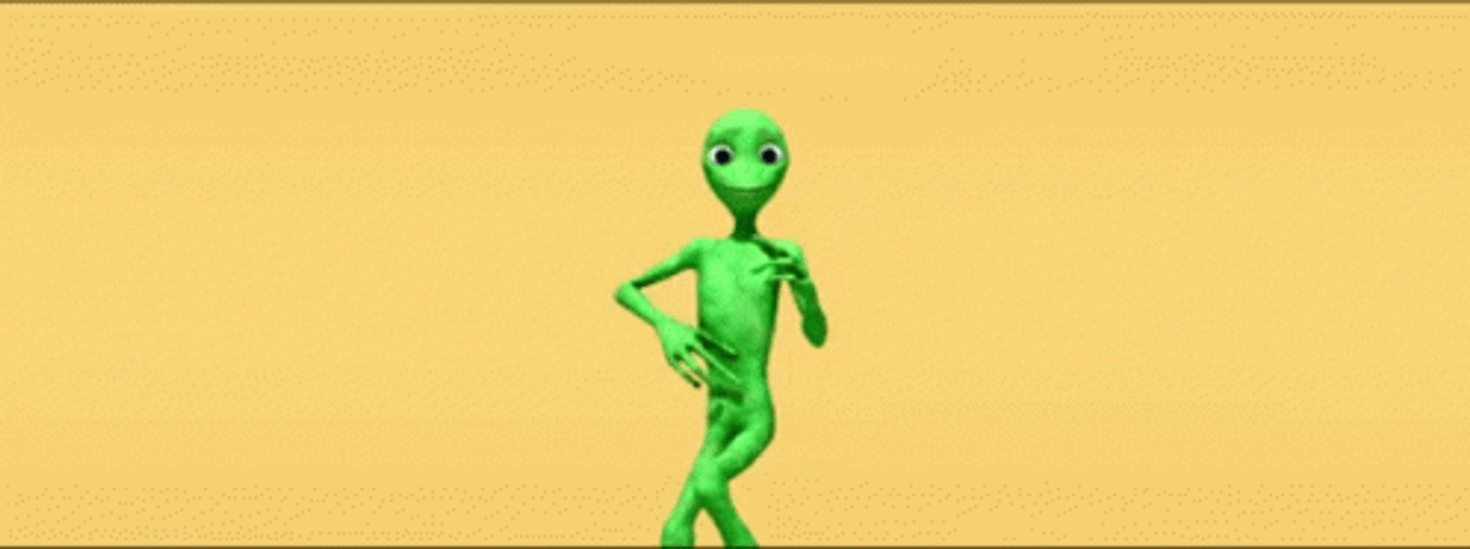 Funny gif of viral alien dancing to El Chombo's Dame Tu Cosita.
