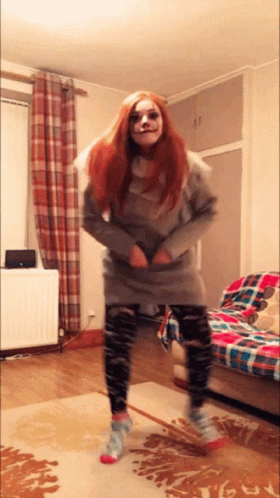 Funny Girl Imitates Pennywise Dancing GIF