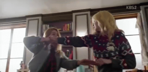 Funny Girls Fake Fighting GIF