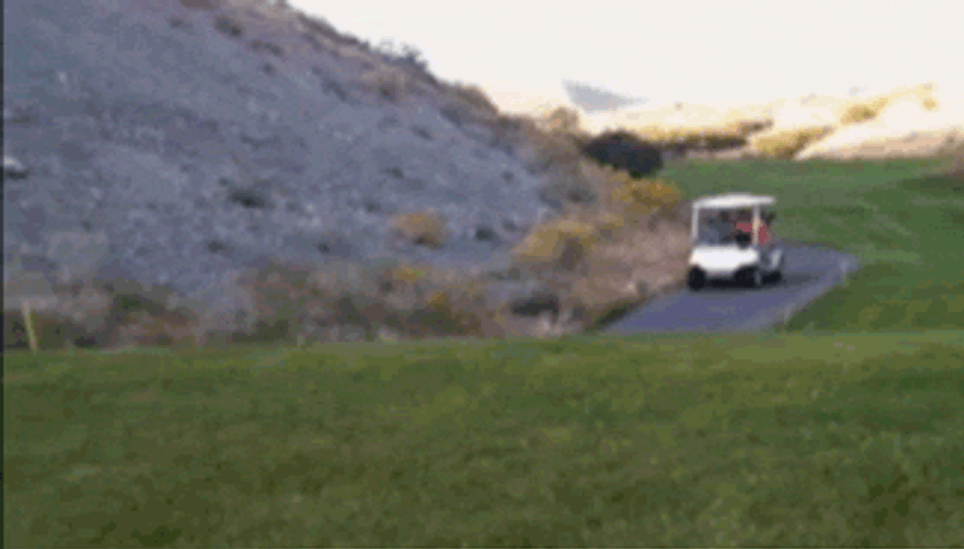 Funny Golf Cart Crash GIF