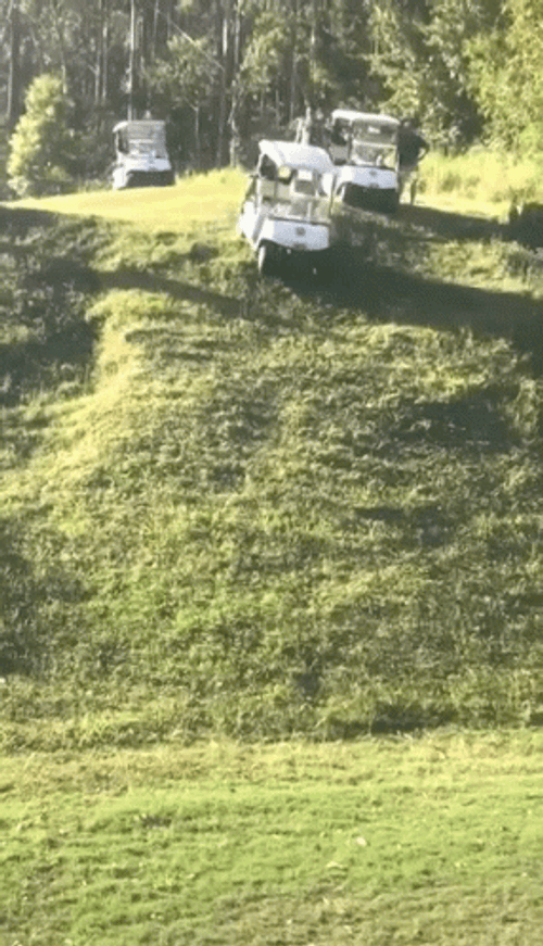 Funny Golf Cart Falling GIF