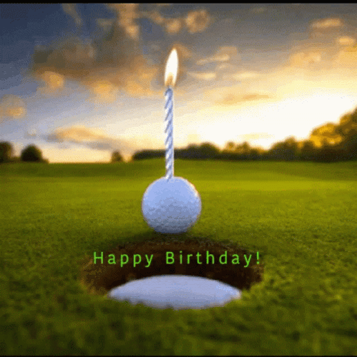 Funny Golf Happy Birthday Candle GIF