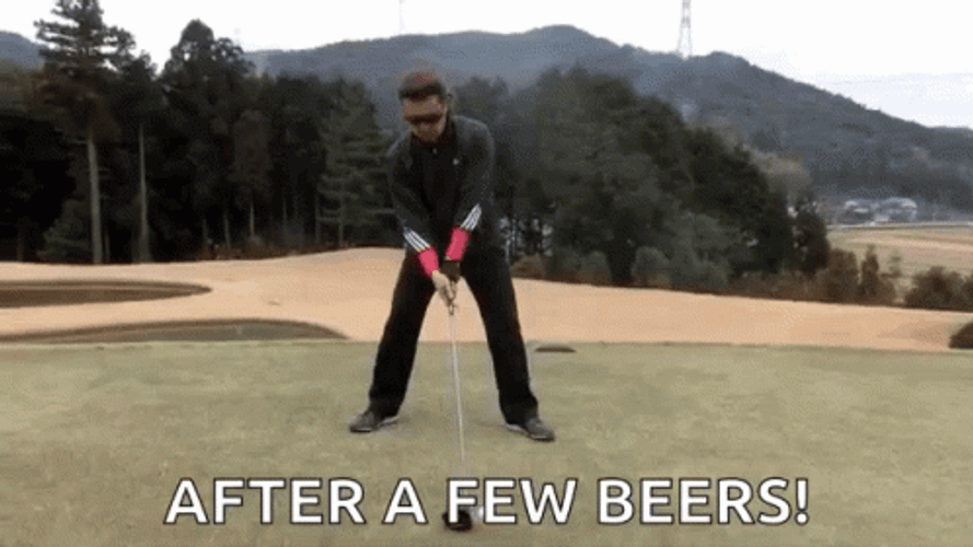 Funny Golf Ninja Swing Beers GIF